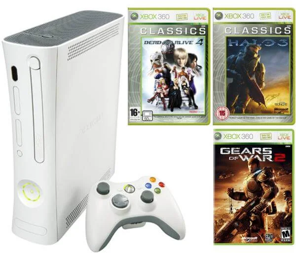 Xbox 360 Arcade Console: Bundle (Including Dead or Alive 4: Classics, Gears of War 2 & Halo 3) Image 1