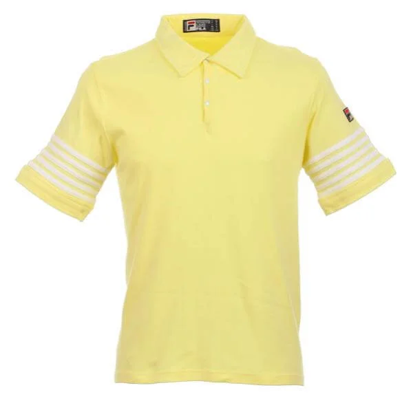 FILA 5 Stripe Polo Shirt - S - Yellow Image 1