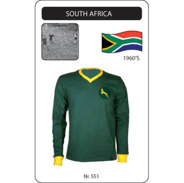 South Africa 1960's Long Sleeve Retro Football Shirt - S - Green Image 1