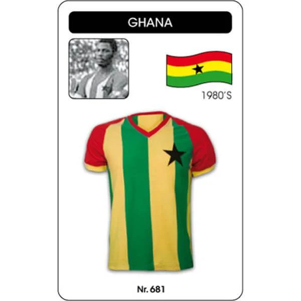 Ghana 1980's Short Sleeve Retro Football Shirt - S - Multi Image 1