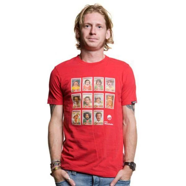 Mens Moustache Dream Team T-Shirt - S - Red Image 1