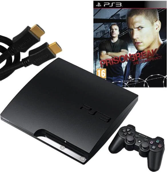 Playstation 3 PS3 Slim 120GB Console: Bundle (including Prison Break: The Conspiracy & 2M HDMI Cable) Image 1