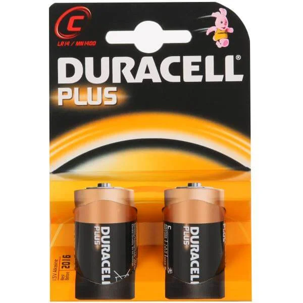 Duracell C Plus Batteries - 2 pack Image 1