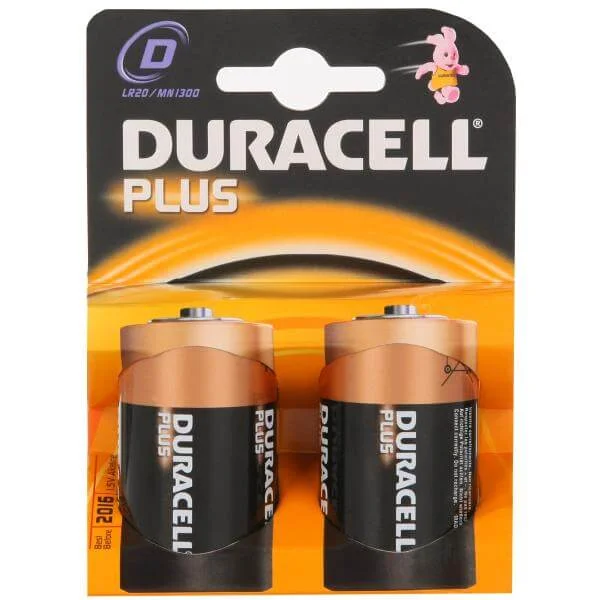 Duracell D Plus Batteries - 2 pack Image 1