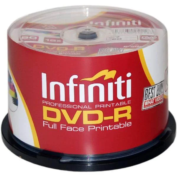 Infiniti DVD-R 16x Speed (50 Pack) Printable Full-Face - (RS16XDVDMR50P) Image 1