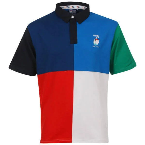 Rugby 6 Nations Harlequin SS Rugby Shirt-Multi - S - Multi Image 1