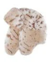 SNOW LEOPARD FAUX FUR TRAPPER HAT - One Size - Beige Image 1