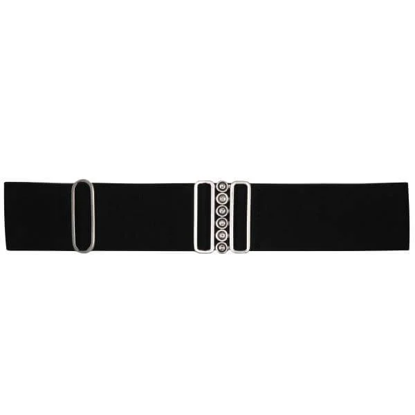 DIESEL WMZ ELASTICATED WAISTED LOGO BUCKLE BELT - size 80 - One Size - Black Image 1