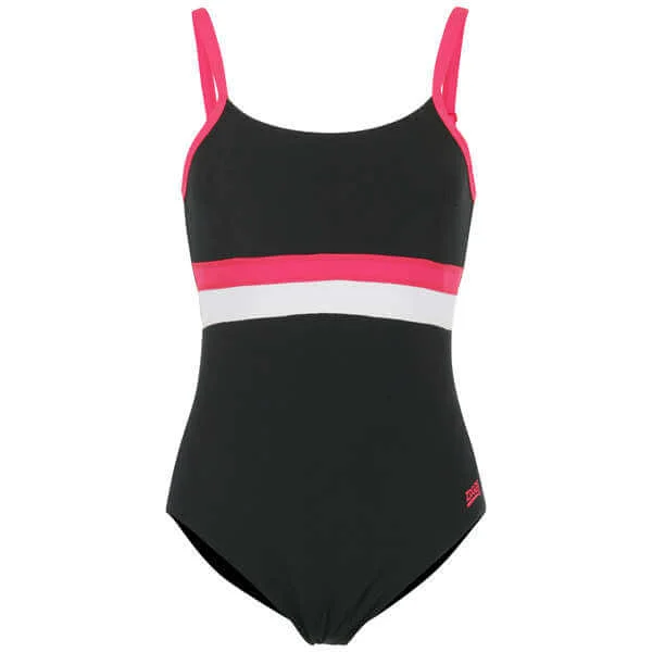Zoggs Women's CR25 Torquay Scoopback - Black/Pink - 10 - Black/Pink Image 1