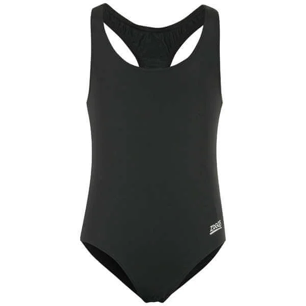 Zoggs Junior Girls Cottesloe V-Back - Black - 4yrs - Black Image 1
