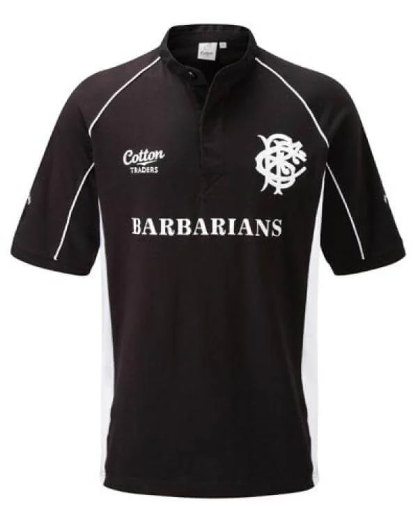 Cotton Traders Men's Barbarians Training Jersey SS - Black - YTH - Black Image 1