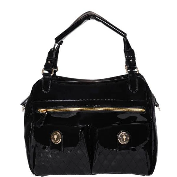 French Connection Betty Slouch Quilted Tote Bag - Black Image 1