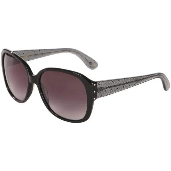 Lulu Guinness Irene Polka Dot Arm Oversized Sunglasses - Black Frame/ Grey Lens Image 1