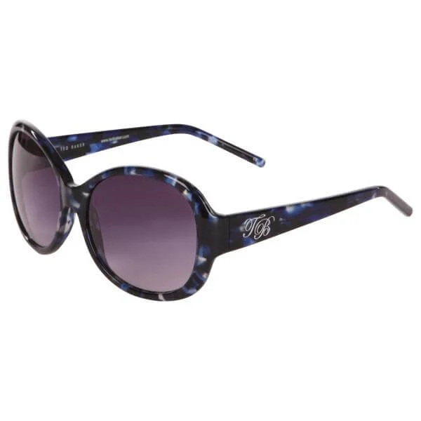 Ted Baker Arabelle Oversized Tb Logo Sunglasses - Blue Frame/ Grey Lens Image 1