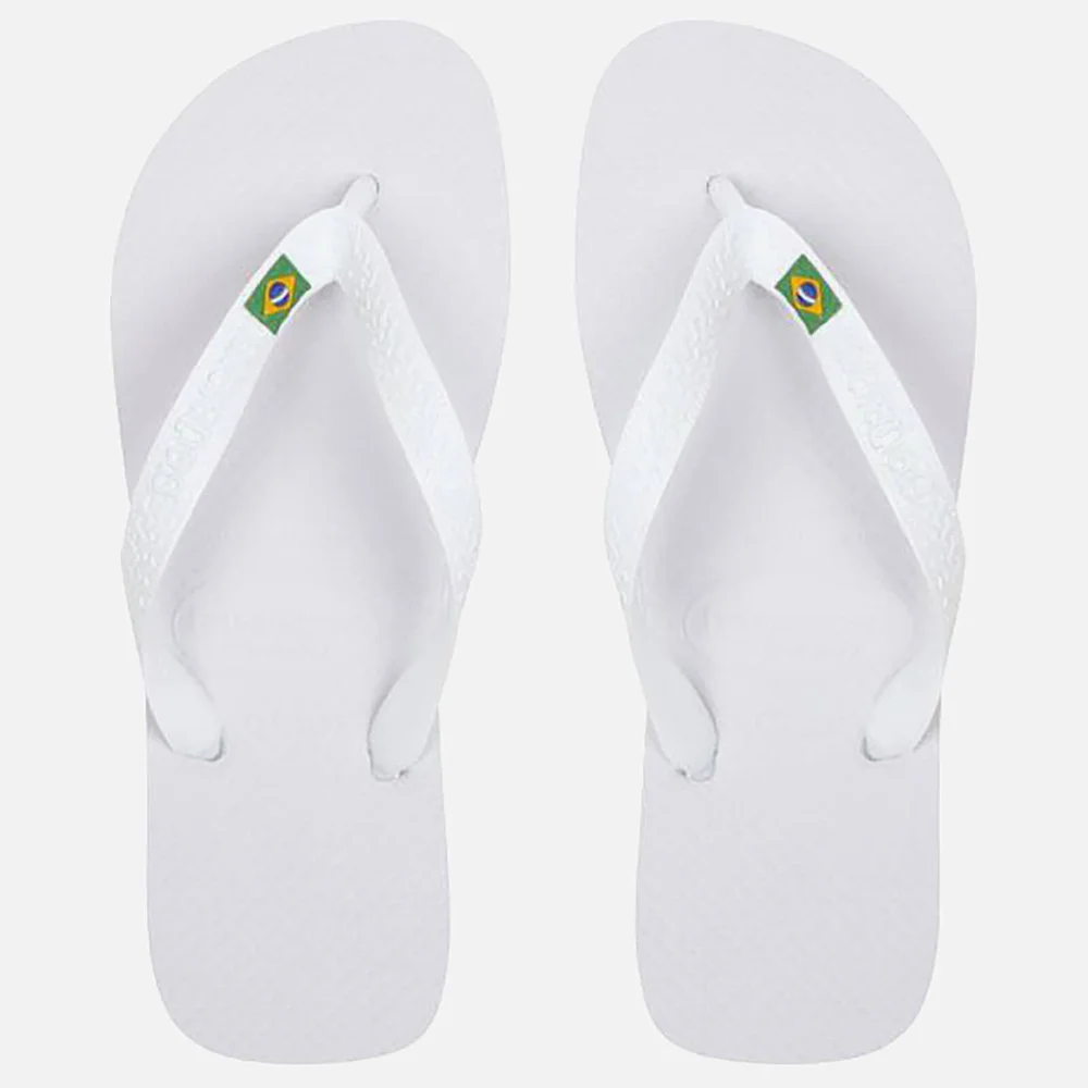 Havaianas Men's Brasil Logo Flip Flops - White - UK 1/2 Image 1