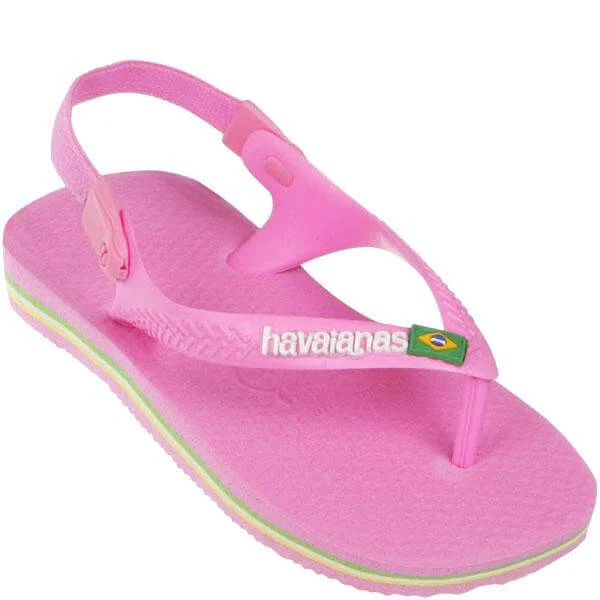 Havaianas Kids' Brasil Flip Flops - Rosa - 1/2 - Pink Image 1