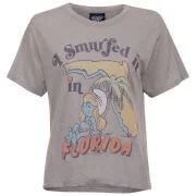 Junk Food Women's I Smurfed It In Florida Crop T-Shirt - Fog - S - Grey Image 1
