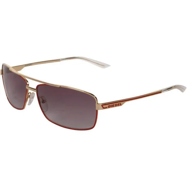 Diesel Men's contrast metal frame sunglasses - One Size - Red Image 1