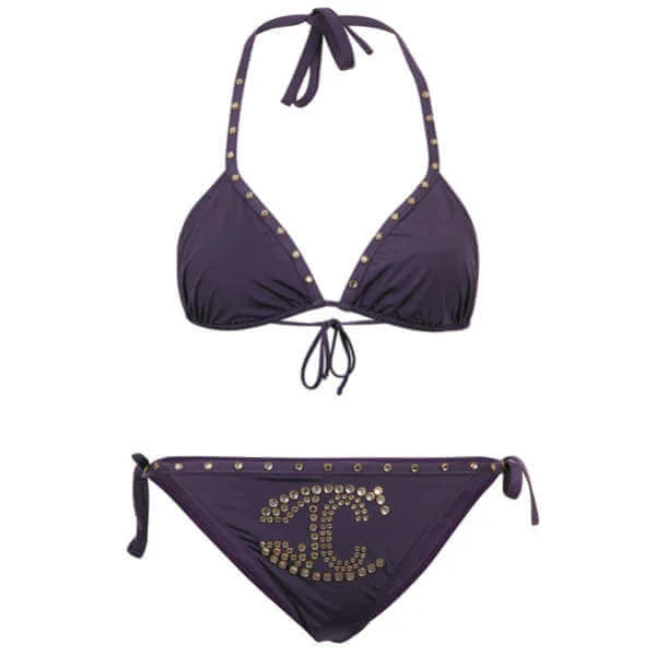 Just Cavalli Women's Stud Logo Bikini - Violet - 8 - Violet Image 1