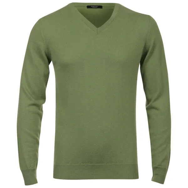 Romeo Gigli Men's Italian Cotton Cashmere Jumper - Medium Green - M - Green Image 1