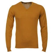 Romeo Gigli Men's Italian Cotton Cashmere Jumper - Yellow - M - Yellow Image 1