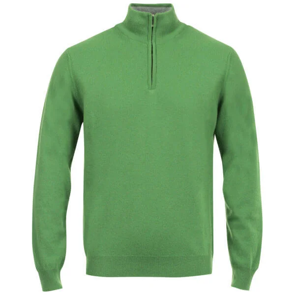 Romeo Gigli Men's Italian Half Zip Cashmere Jumper - Green - M - Green Image 1
