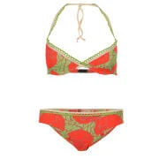 John Galliano Women's Retro Rose Bikini - Orange - 12 - Orange Image 1