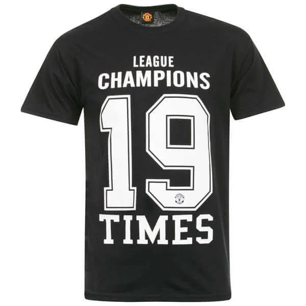 Men's Manchester United 19 Times T-Shirt - Black - S - Black Image 1