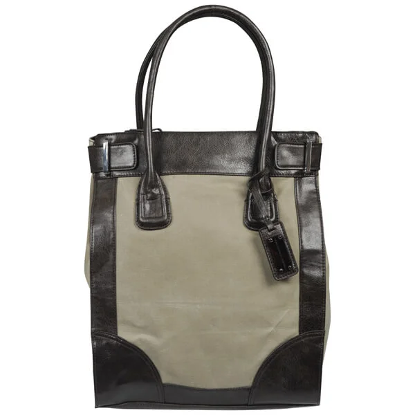 French Connection Women's Liza Tote Bag - Sandscript/Chocolate Brown Image 1