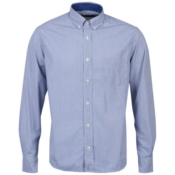 Hartford Men's Button Down Fine Stripe Shirt - Blue Multi - S - Blue Image 1