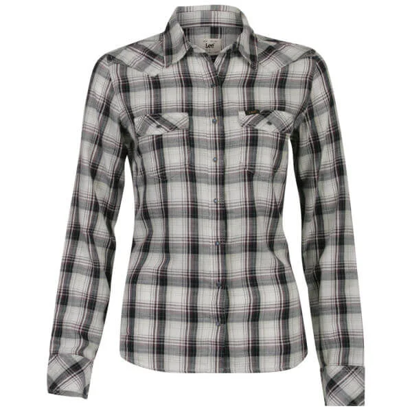 Lee Women's Slim Western Check Shirt - Navy Multi - XS - Navy Multi Image 1