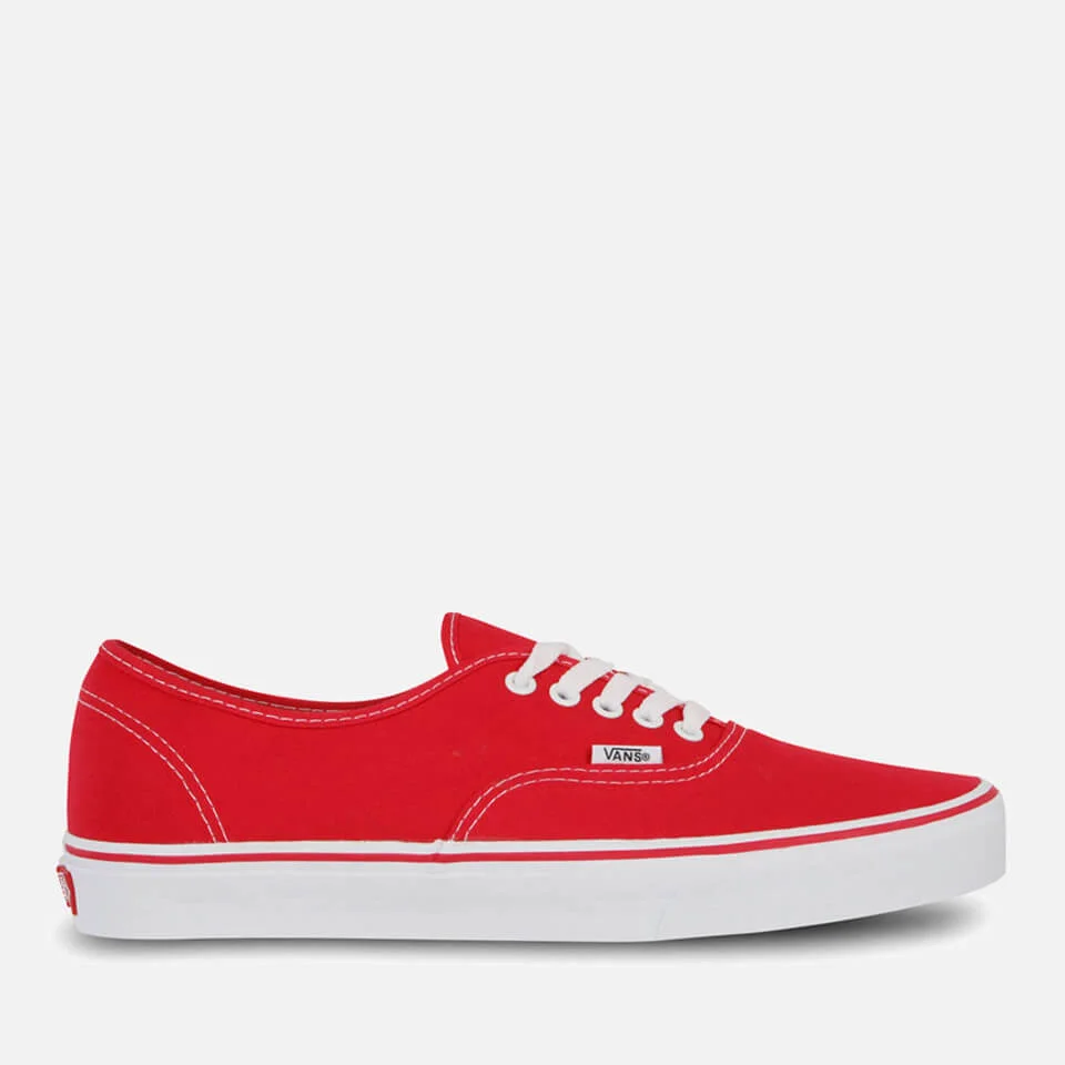 Vans Authentic Canvas Trainers - Red - UK 3 - Red Image 1
