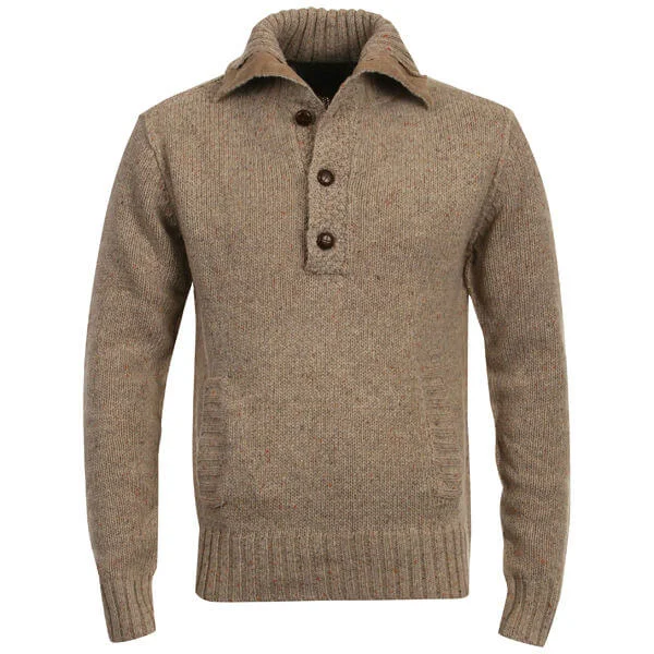 Peter Werth Men's Funnel Neck Jumper - Stone - S - Beige Image 1