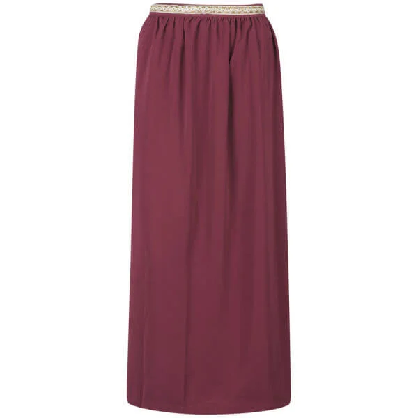 byJAM Women's Amy Braid Detail Midi Skirt - Purple - S - Navy Image 1