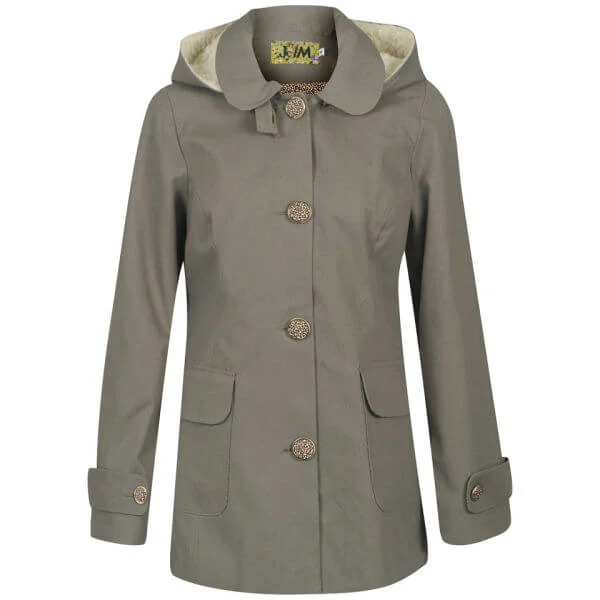 byJAM Women's Hannah Ditsy Detail Hooded Mac - Navy - S - Purple Image 1