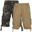 Brave Soul Men's Louis and Louis Camo 2-Pack Shorts - Stone/Charcoal Camo - S - Stone/Charcoal Image 1