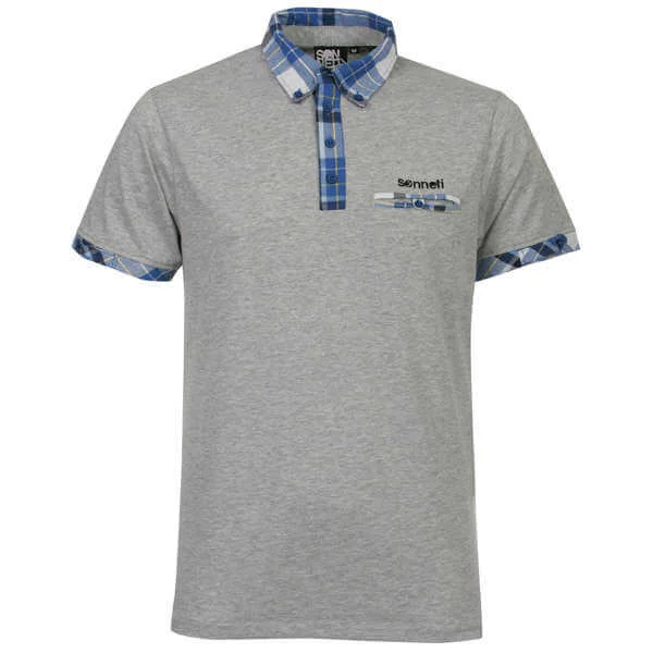 Sonneti Men's Checky Polo Shirt - Ice Grey - S - Ice Grey Image 1