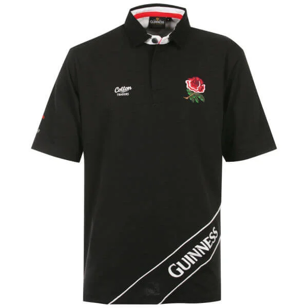 Cotton Traders England Pique Polo Classic - Black - S - Black Image 1