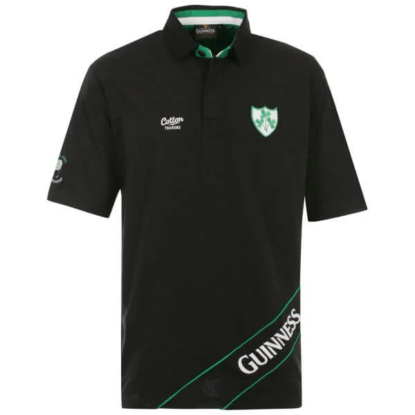 Cotton Traders Ireland Pique Polo Classic - Black - M - Green Image 1