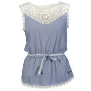 Pepe Women's Denis Crochet Detail Blouse - Blue - XS - Blue Image 1