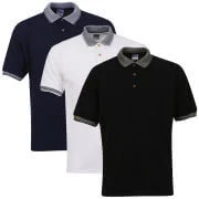 Gildan Men's 5-Pack Polo Shirts - White/Navy/Black - XXL - White/Navy/Black Image 1