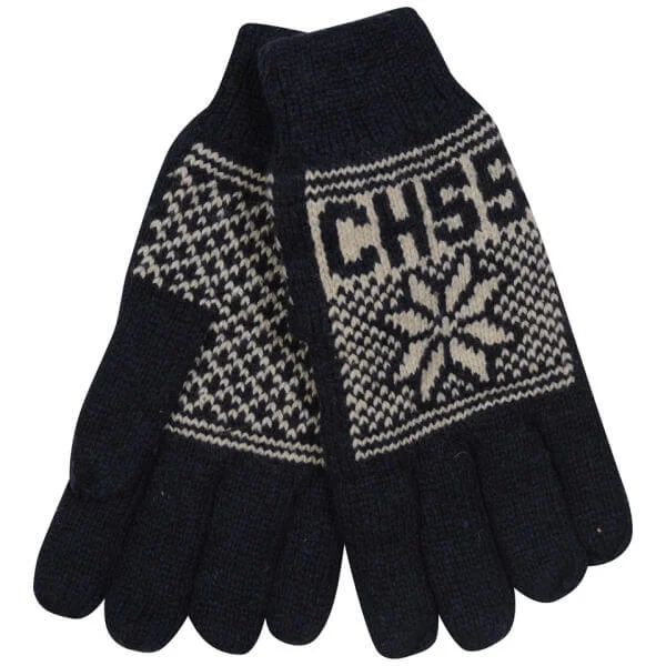 Crosshatch Men's Northstar Knitted Gloves - Navy/Ecru - One Size - Navy/Ecru Image 1