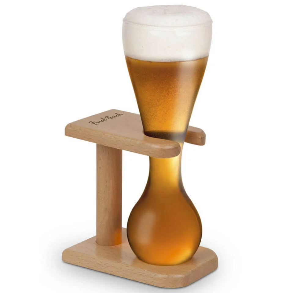 Quarter Yard Glass with Wooden Stand Image 1