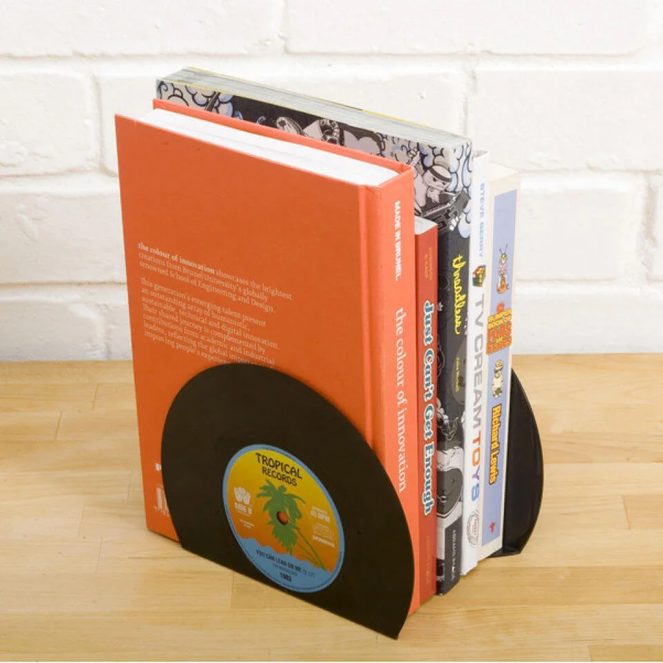 Retro Vinyl Bookends Image 1