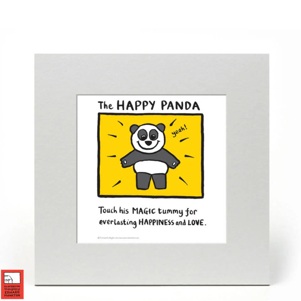 Edward Monkton Fine Art Print - Happy Panda Image 1