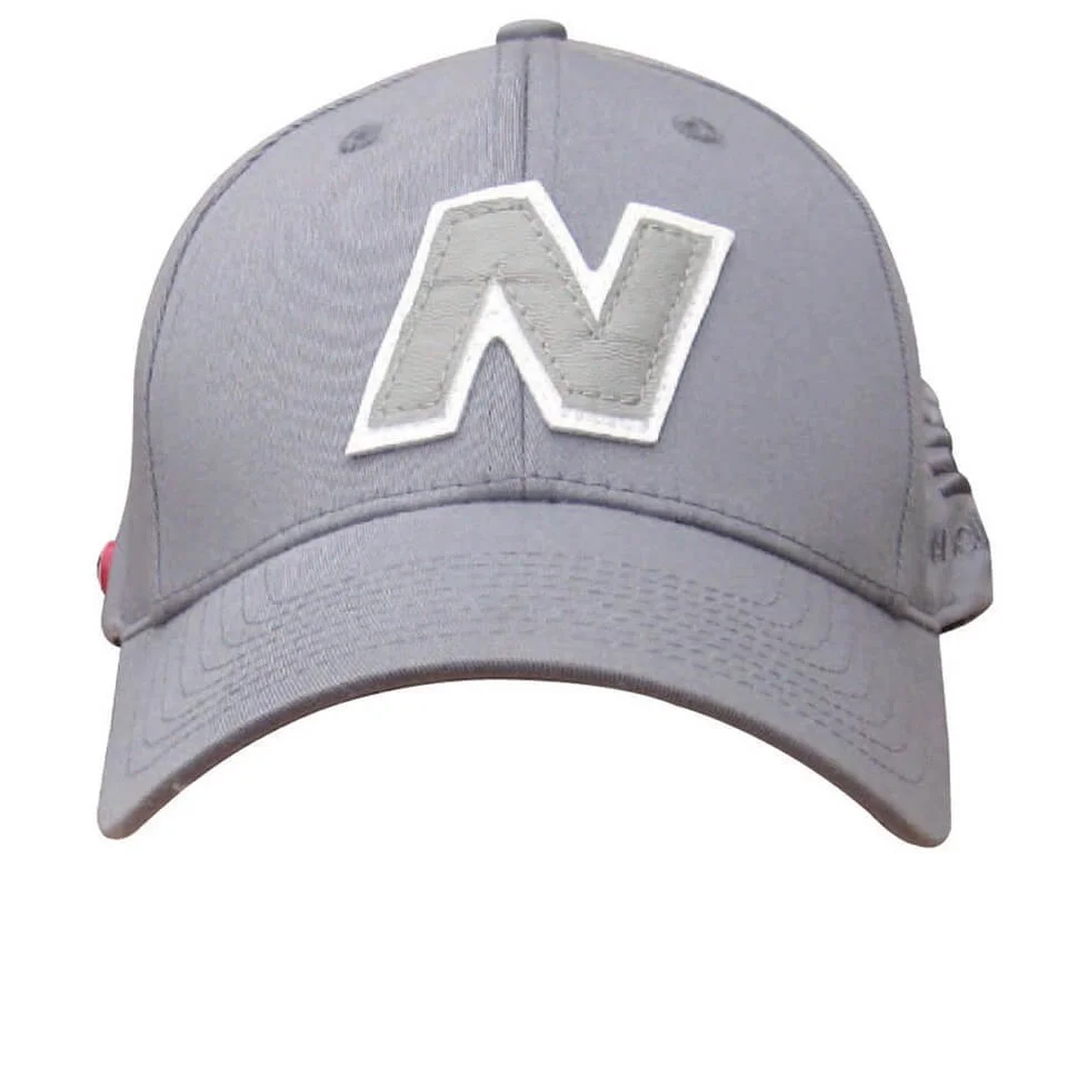 New Balance Unisex Yankey 6 Panel Fitted Baseball Cap - Cotton Spandex Light Grey/White Image 1