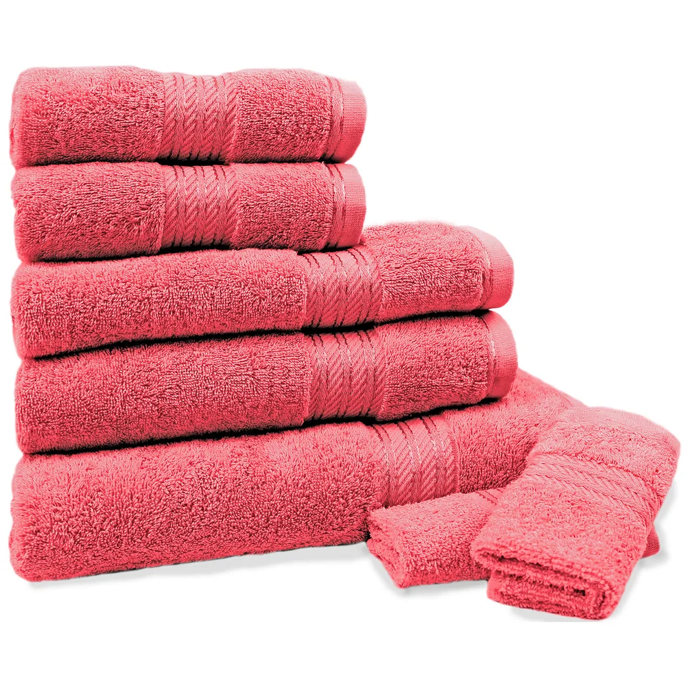 Restmor 100% Egyptian Cotton 7 Piece Supreme Towel Bale Set (500gsm) - Red Image 1