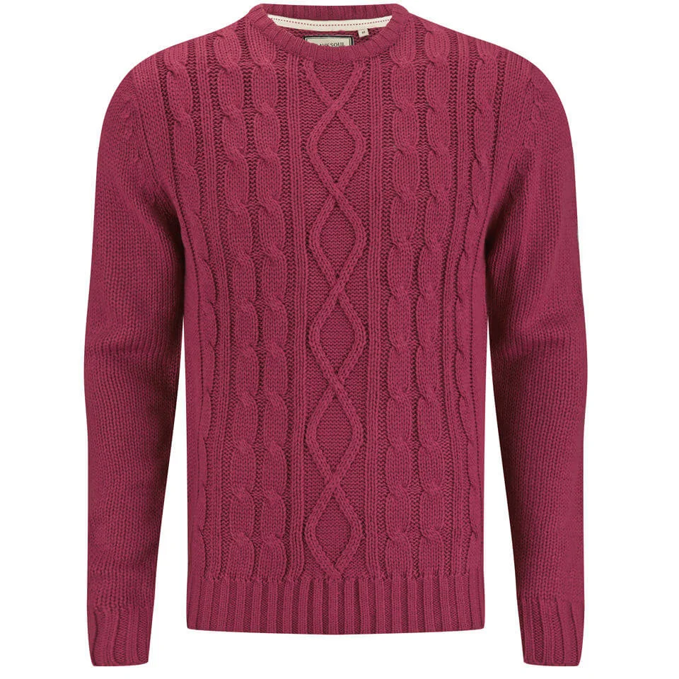Brave Soul Men's Ludwig Cable Knitted Jumper - Red - S - Red Image 1