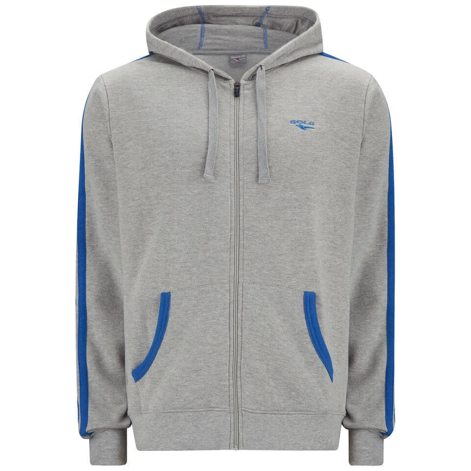 Gola Men's Milford Full Zip Hoody - Grey Marl/Cobalt Blue - S - Grey/Blue Image 1