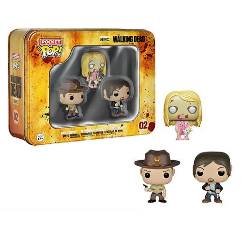 The Walking Dead Pocket Mini Pop! Vinyl Figure 3 Pack Tin Image 1